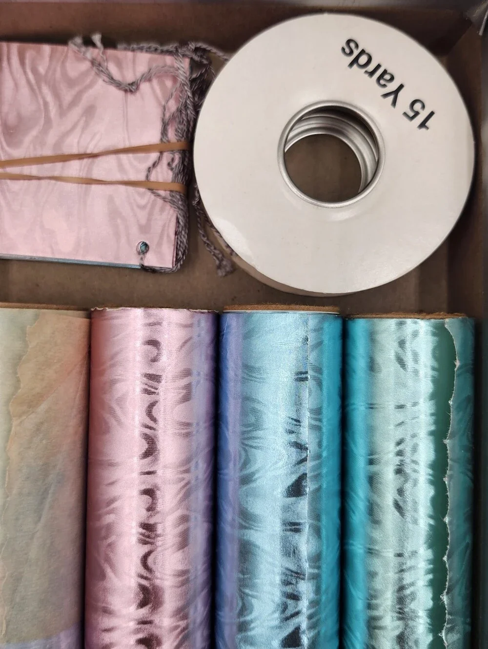 Vintage BOX SALLY FOSTER NEW Metallic Gift Wrap Rolls CARDS RIBBON SET
